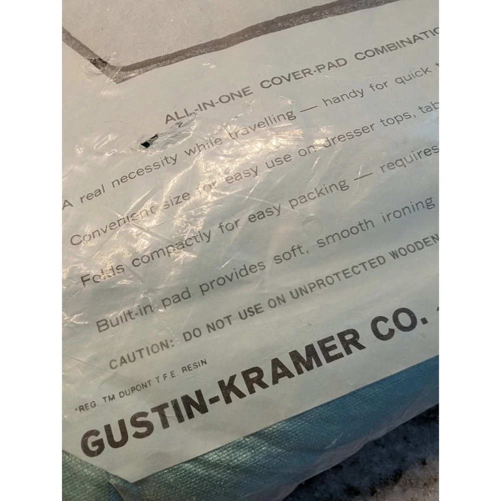 Vintage Traveler's Teflon Ironing Cover-Pad Mint Metallic Gustin‎ Kramer Co